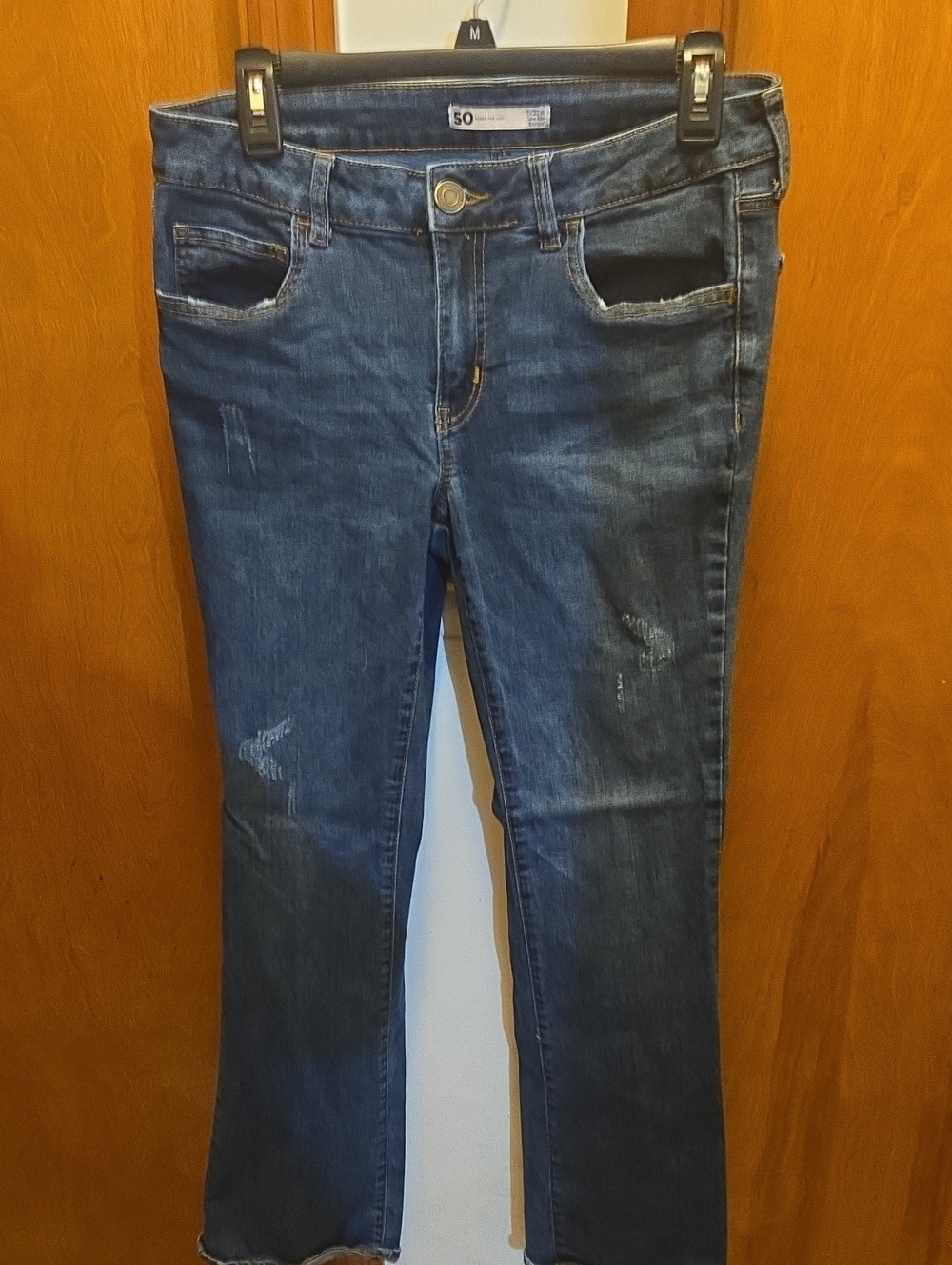 SO Women's Straight Leg Jeans in Dark Blue Wash